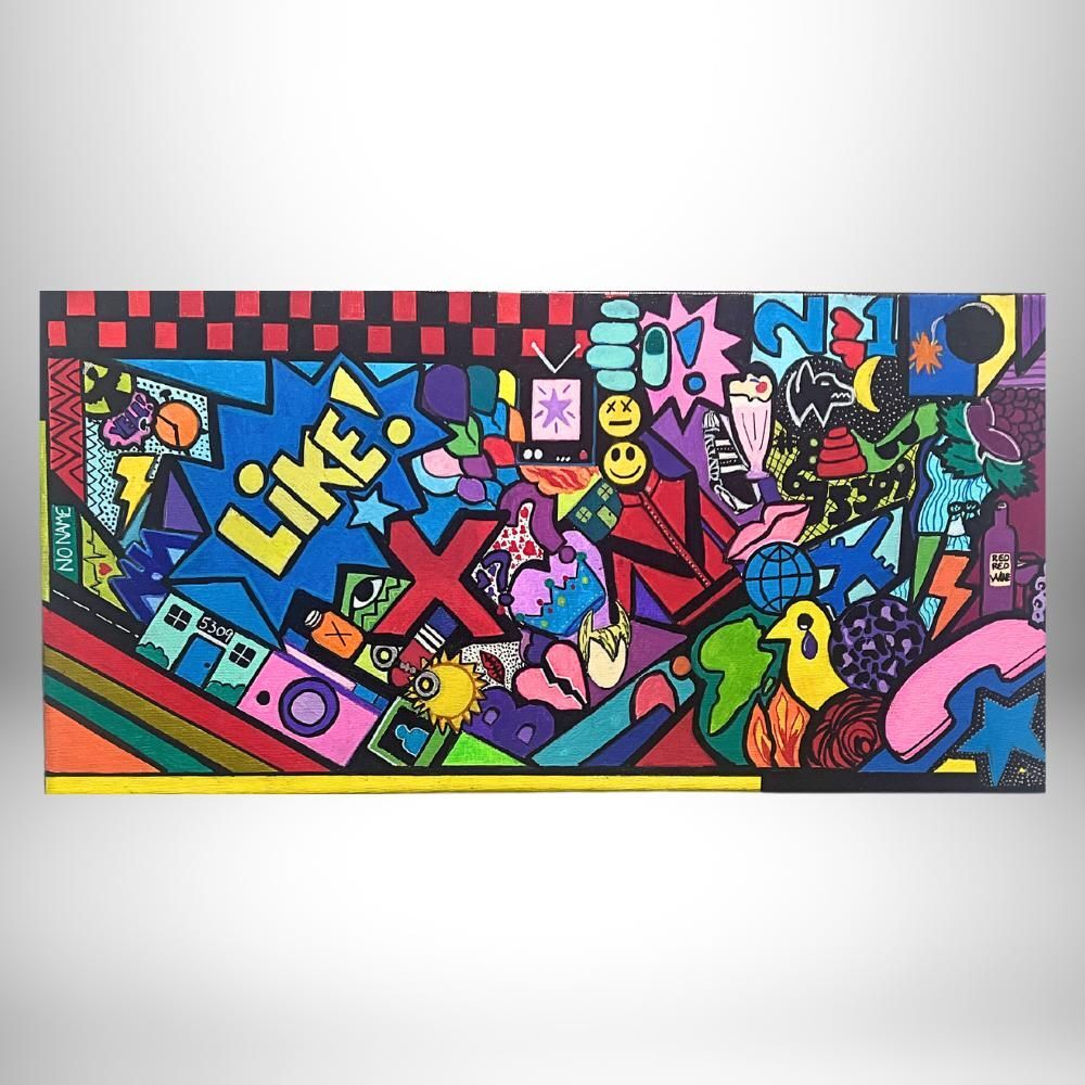 Colorful Abstract Pop Art Highlighting the Music of the 80s - Art by Frankie